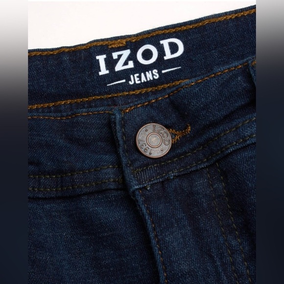 IZOD Men's Denim Jeans - Comfort Stretch Mid Rise Relaxed Fit, 30x32 Dark Harlow - Picture 2 of 5